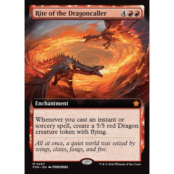 FDN_467 Rite of the Dragoncaller *Extended Art EA* MTG Magic: The Gathering: Foundations_Mythic