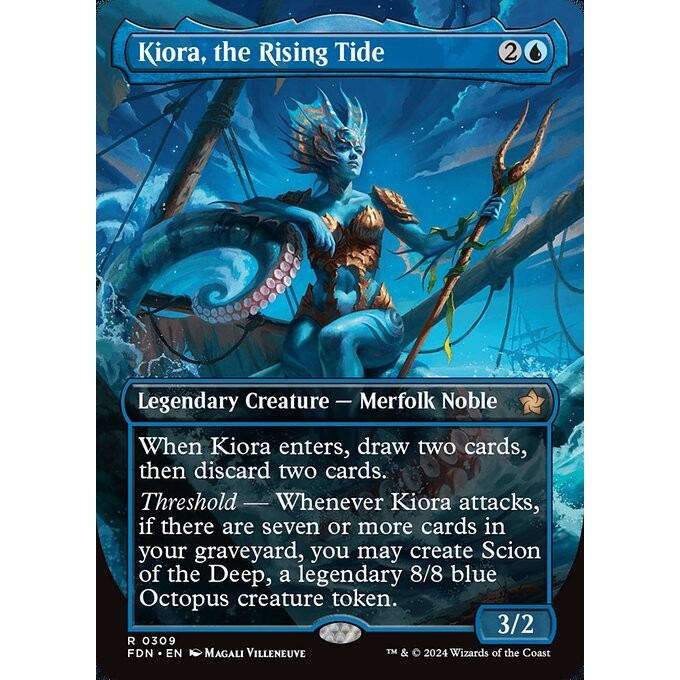 FDN_309 Kiora, the Rising Tide *Borderless BL* MTG Magic: The Gathering: Foundations_Rare
