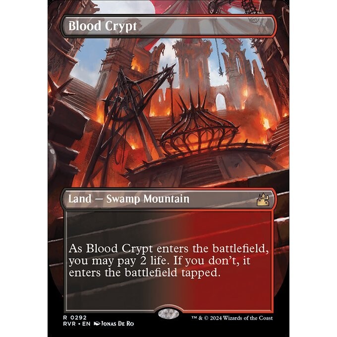 RVR_292 Blood Crypt Borderless Shockland MTG Magic: The Gathering: Ravnica Remastered Rare