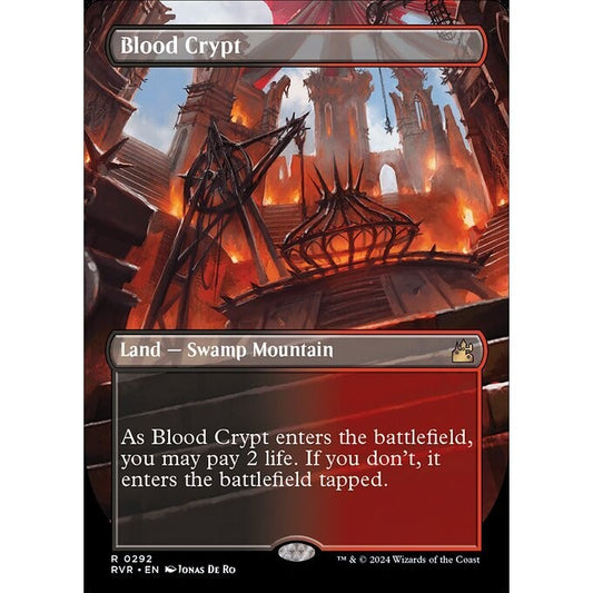 RVR_292 Blood Crypt Borderless Shockland MTG Magic: The Gathering: Ravnica Remastered Rare