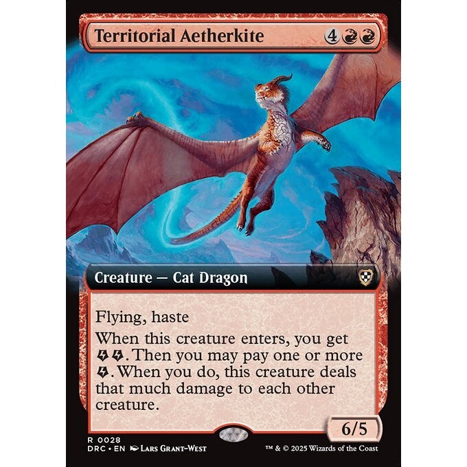 DRC_028 Territorial Aetherkite *Extended Art EA Aetherdrift Commander* MTG Magic: The Gathering_Rare