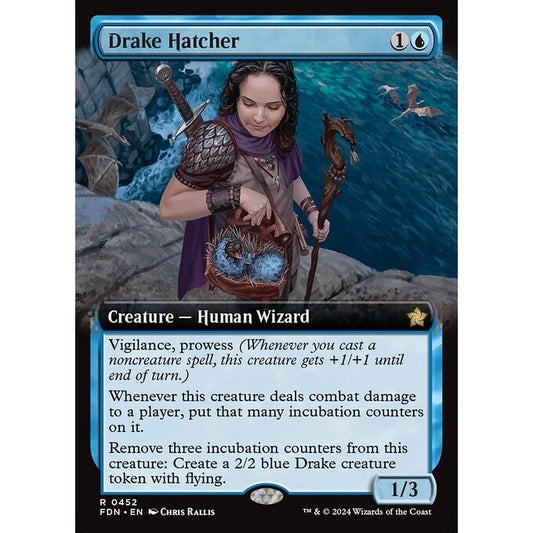 FDN_452 Drake Hatcher *Extended Art EA* MTG Magic: The Gathering: Foundations_Rare