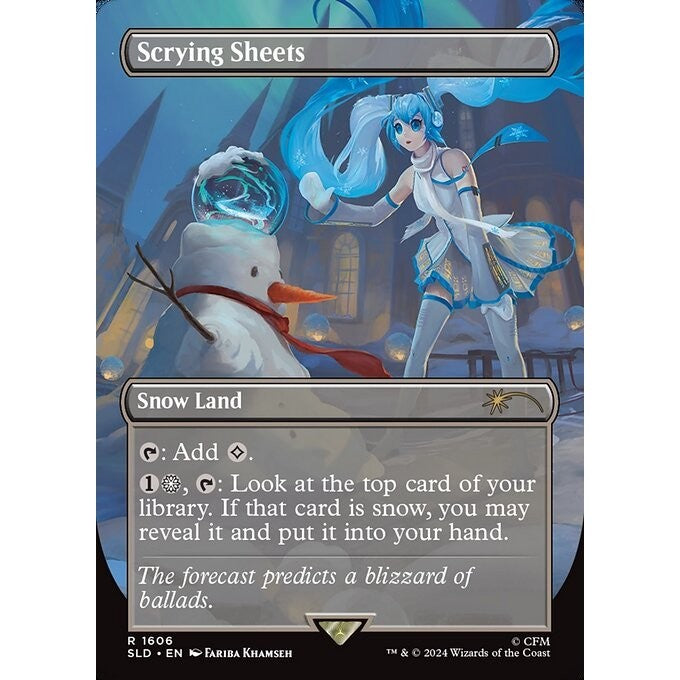 SLD_1606 SCRYING SHEETS *Secret Lair Drop: Hatsune Miku: Winter Diva* MTG Magic: The Gathering_Rare