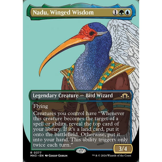 MH3_377 Nadu, Winged Wisdom *Borderless Profile* MTG Magic: The Gathering: Modern Horizons 3_Rare