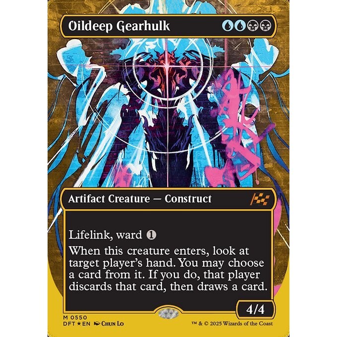 DFT_550 Oildeep Gearhulk **Borderless BL First Place Foils* Aetherdrift* MTG Magic: The Gathering_Mythic