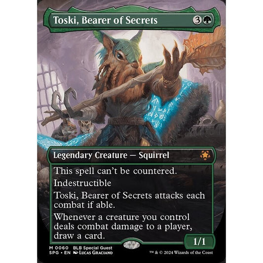 SPG_060 Toski, Bearer of Secrets *Bloomburrow Special Guest - Alternate Full Art* MTG Magic: The Gathering Mythic