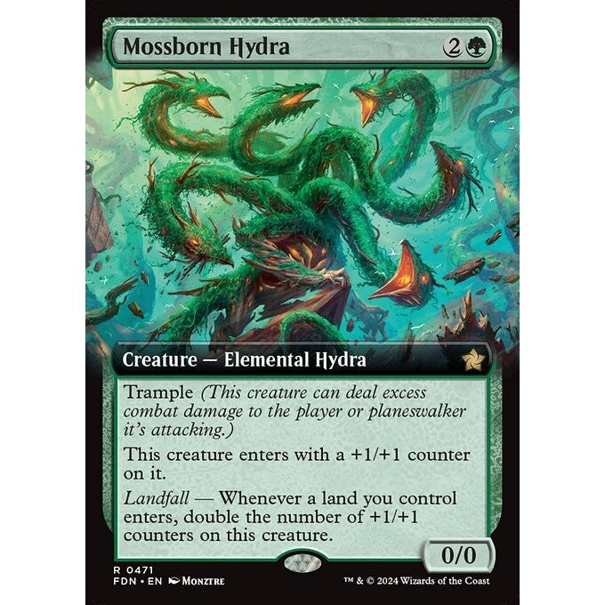 FDN_471 Mossborn Hydra *Extended Art EA* MTG Magic: The Gathering: Foundations_Rare