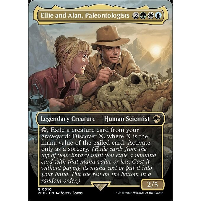 REX_010 Ellie and Alan, Paleontologists MTG Magic: The Gathering: Lost Caverns of Ixalan: Commander Rare