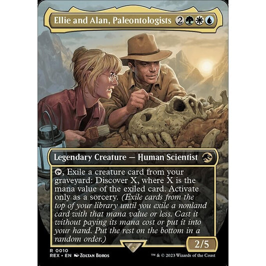 REX_010 Ellie and Alan, Paleontologists MTG Magic: The Gathering: Lost Caverns of Ixalan: Commander Rare