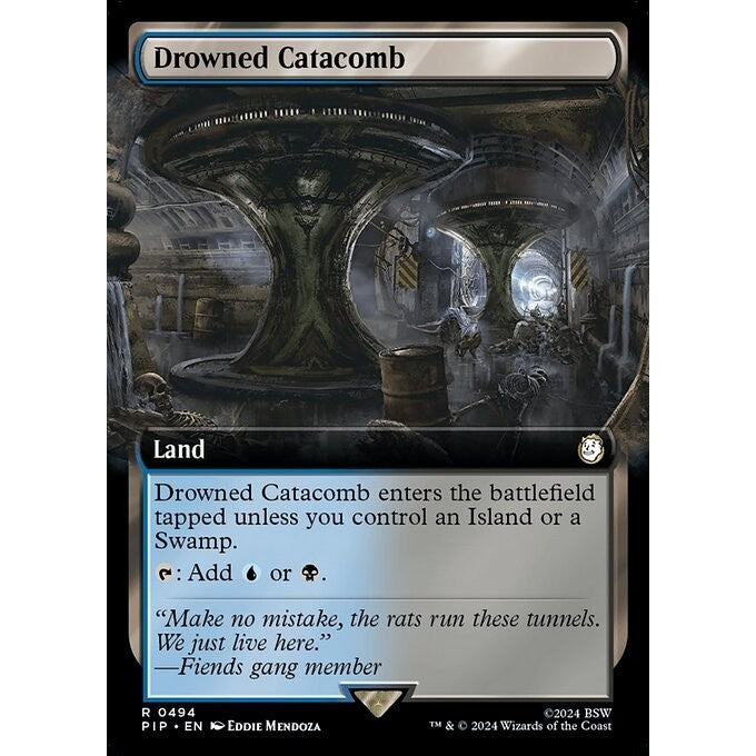 PIP_494 Drowned Catacomb *Extended Art EA* MTG Magic: The Gathering: Fallout_Rare
