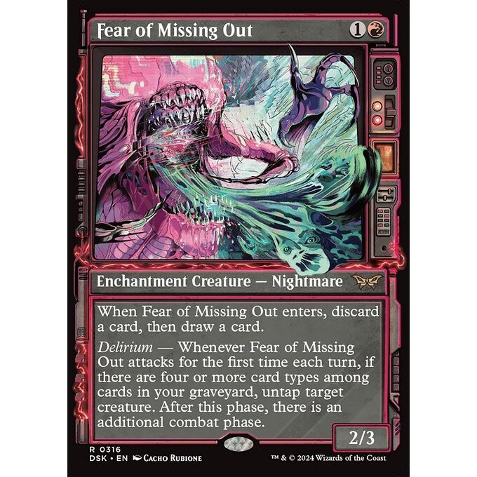 DSK_316 Fear of Missing Out *Showcase SC* MTG Magic: The Gathering: Duskmourn_Rare