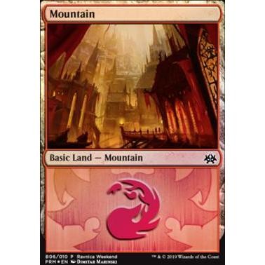 B06_010 Mountain (Ravnica Weekend - B06 Foil): Promotional MTG Magic: The Gathering