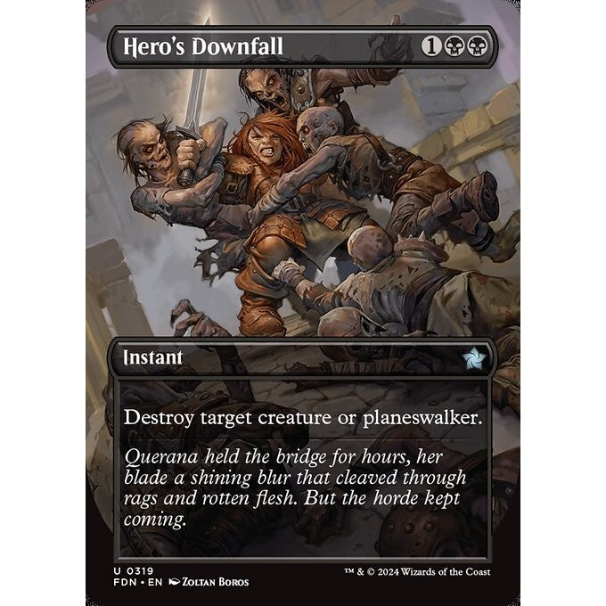 FDN_319 Hero's Downfall *Borderless BL* MTG Magic: The Gathering: Foundations_Uncommon