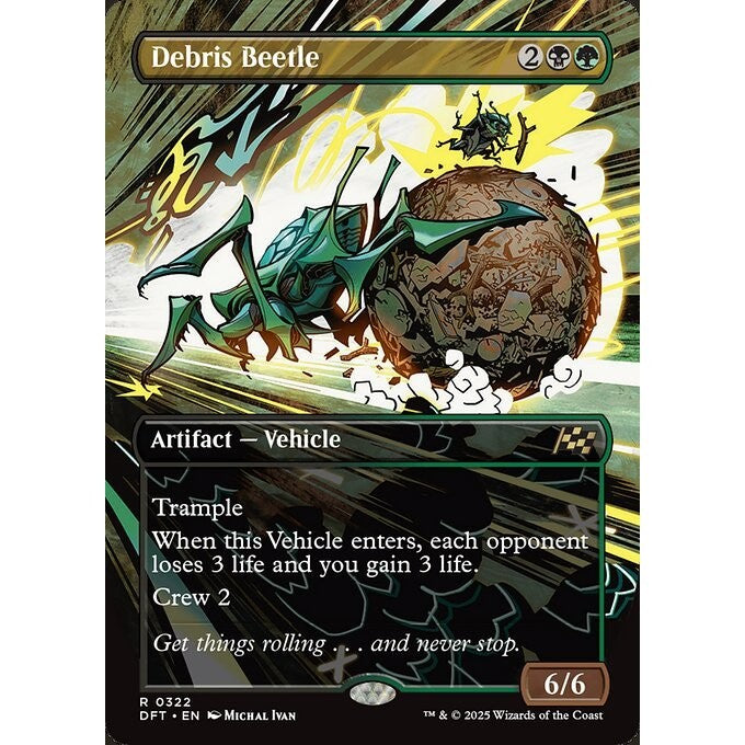 DFT_322 Debris Beetle **REVVED UP BL Borderless* Aetherdrift* MTG Magic: The Gathering_Rare