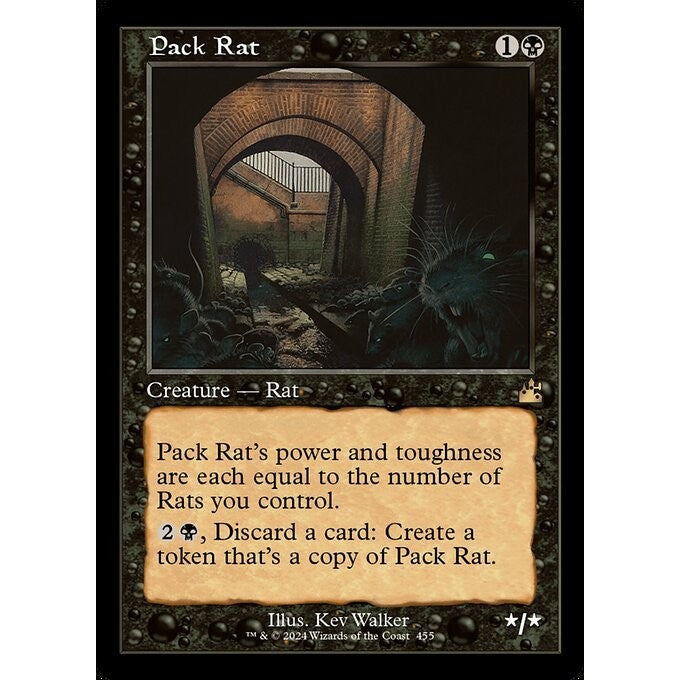 RVR_455 Pack Rat Retro Frame MTG Magic: The Gathering: Ravnica Remastered Rare