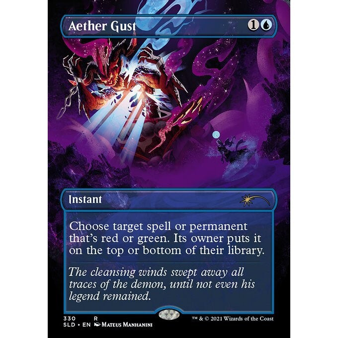 SLD_330 Aether Gust *Full Art EA* MTG Magic: The Gathering: Secret Lair: Far Out, Man_Rare