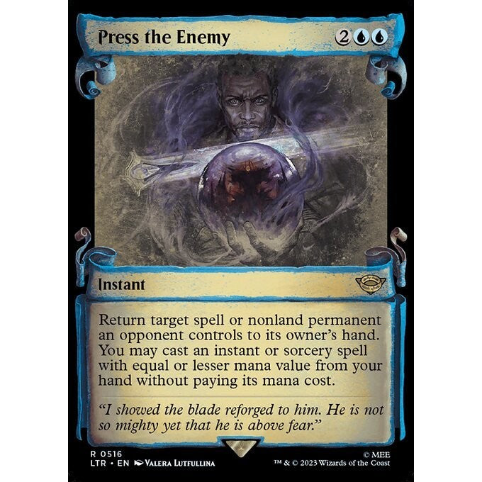 LTR_516 Press the Enemy MTG Magic: The Gathering: Lord of the Rings Scroll Frame Rare