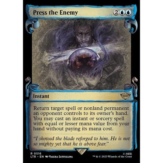 LTR_516 Press the Enemy MTG Magic: The Gathering: Lord of the Rings Scroll Frame Rare