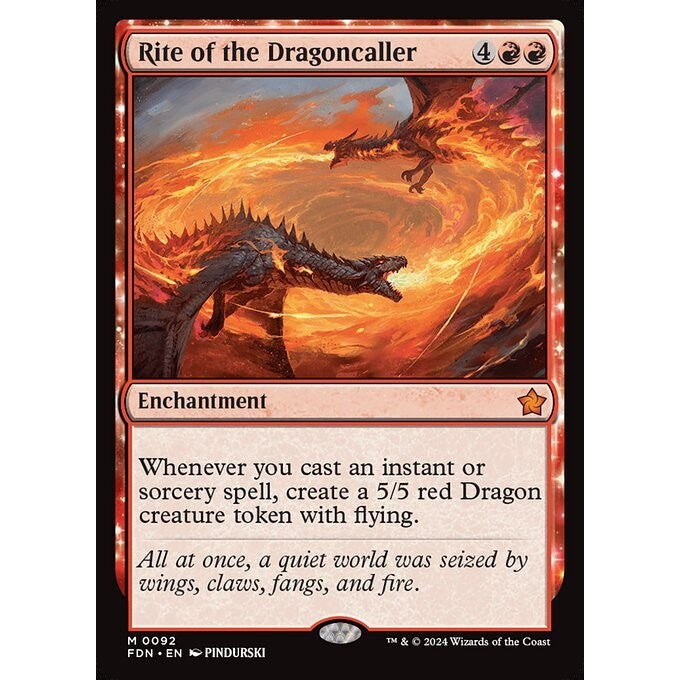 FDN_092 Rite of the Dragoncaller MTG Magic: The Gathering: Foundations_Mythic
