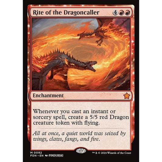 FDN_092 Rite of the Dragoncaller MTG Magic: The Gathering: Foundations_Mythic