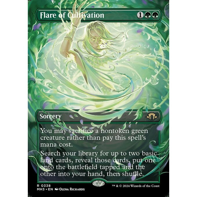 MH3_338 Flare of Cultivation *Borderless EA BL* MTG Magic: The Gathering: Modern Horizons 3_Rare
