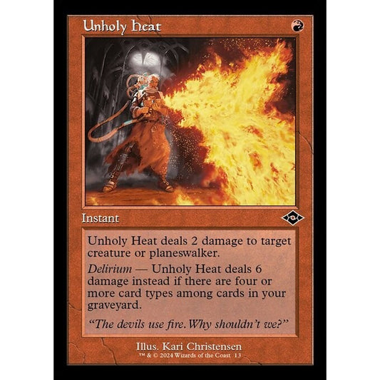 H2R_013 Unholy Heat *Retro Frame* MTG Magic: The Gathering: MH2 Timeshifts MH3_Common