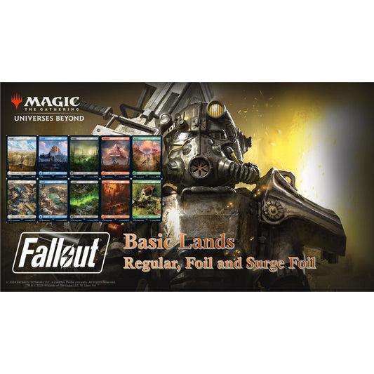 FALLOUT PIP MTG Magic: the Gathering Basic Lands Regular, FOIL and SURGE FOIL
