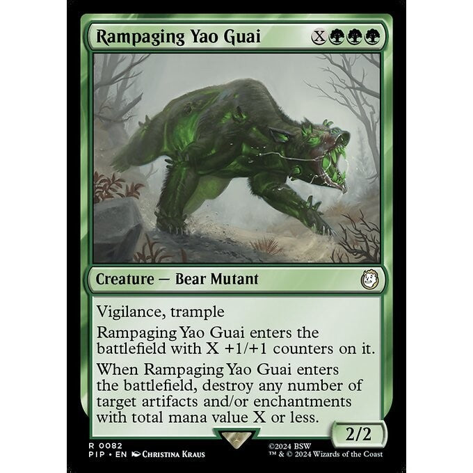 PIP_082 Rampaging Yao Guai MTG Magic: The Gathering: Fallout_Rare