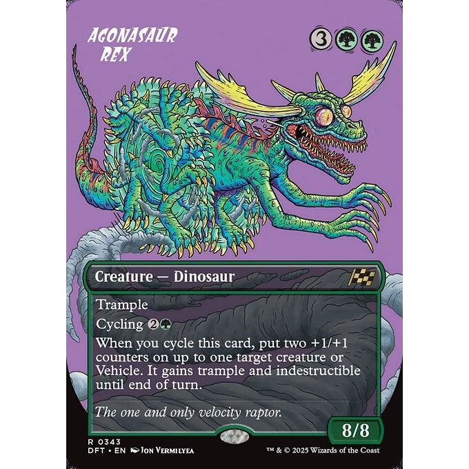 DFT_343 Agonasaur Rex **RUDE RIDERS BL Borderless* Aetherdrift * MTG Magic: The Gathering_Rare