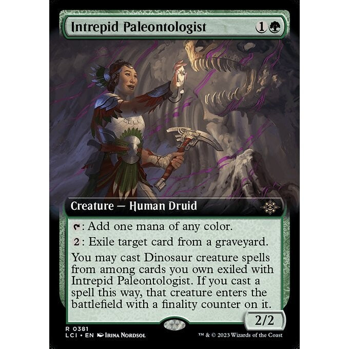 LCI_381 Intrepid Paleontologist *Borderless Extended EA BL* MTG Magic: The Gathering: Lost Caverns of Ixalan Rare