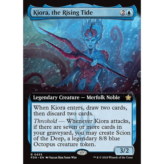FDN_455 Kiora, the Rising Tide *Extended Art EA* MTG Magic: The Gathering: Foundations_Rare