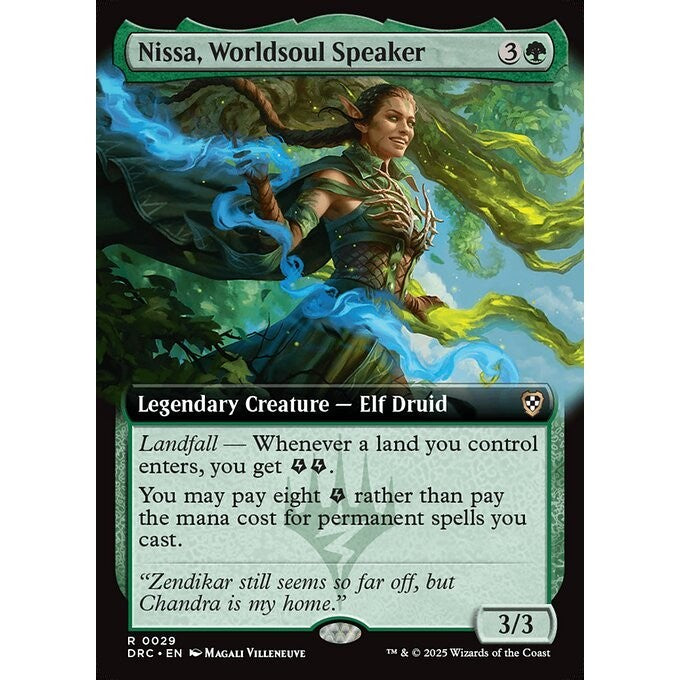 DRC_029 Nissa, Worldsoul Speaker *Extended Art EA Aetherdrift Commander* MTG Magic: The Gathering_Rare