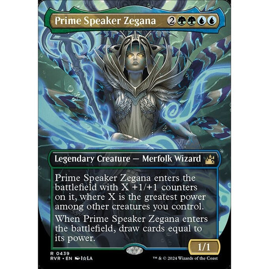 RVR_439 Prime Speaker Zegana Borderless Anime MTG Magic: The Gathering: Ravnica Remastered Rare