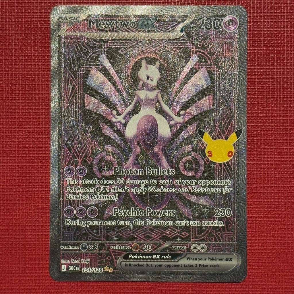 30c_151/128 MEWTWO Ex SIR *30th Anniversary Celebrations*  English Holofoil Special Illustration Rare Pokemon TCG