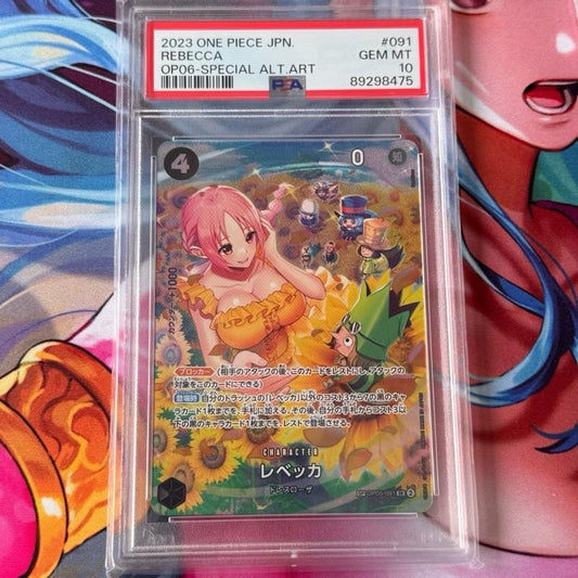 OP05_091* REBECCA SP *Wings of Captain* PSA10 GRADED SLAB GEM MINT One Piece TCG_ P-SR AA Parallel PSA 10 OP06