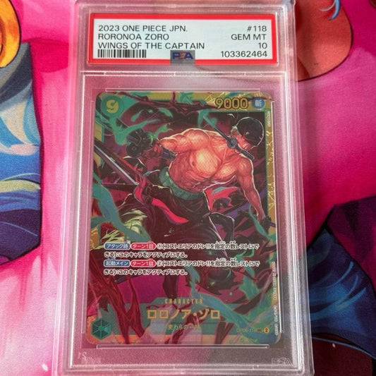 OP06_118 RORONOA ZORO SEC *Wings of Captain* PSA10 GRADED SLAB GEM MINT One Piece TCG_Secret Rare PSA 10