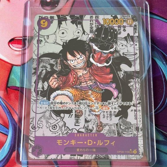 OP09_119* MONKEY D. LUFFY Manga AA *Emperors in the New World* One Piece TCG Secret Rare AA Super Parallel Max Rare