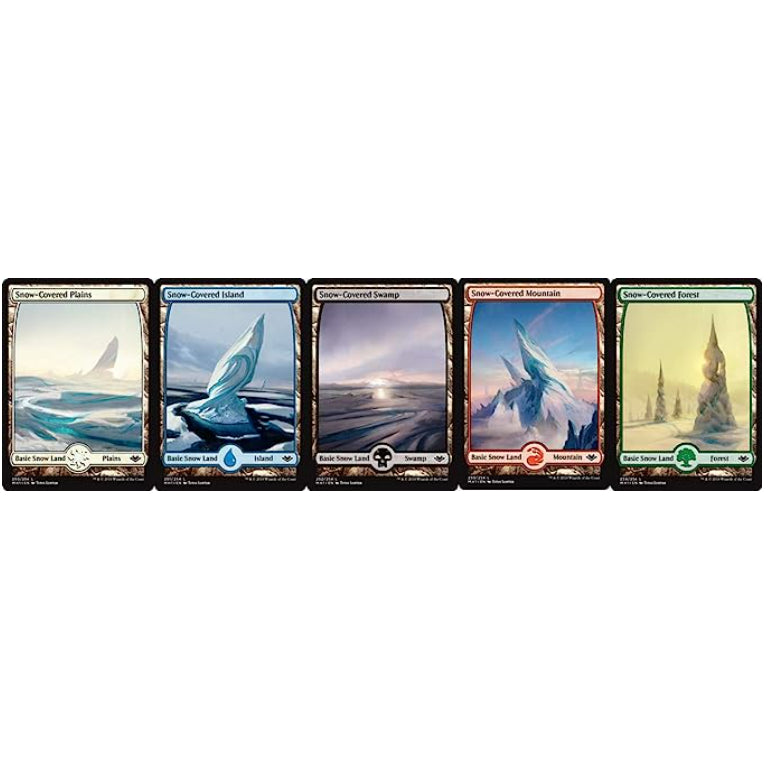 Snow-Covered Lands JAPANESE Plains Island Swamp Mountain Forest MTG: Magic Modern Horizons 1