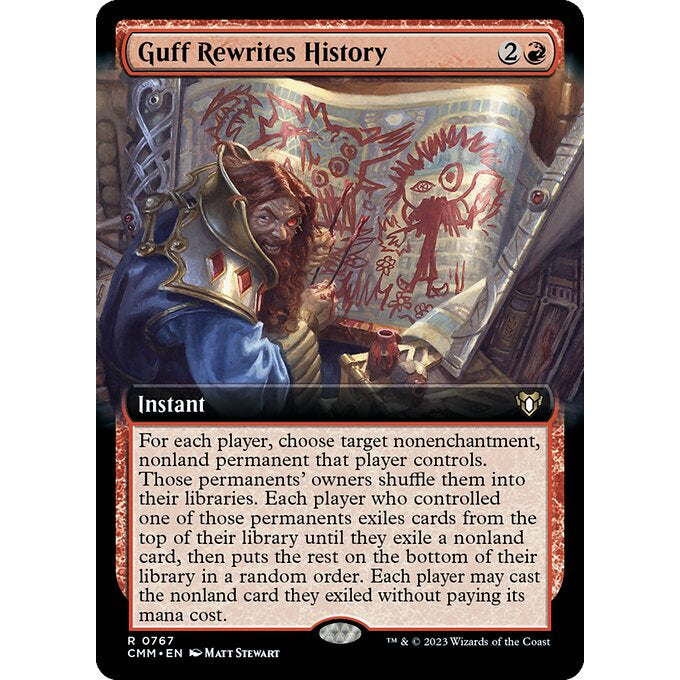 CMM_767 Guff Rewrites History EA Extended Art MTG Magic: The Gathering: Commander Masters Rare