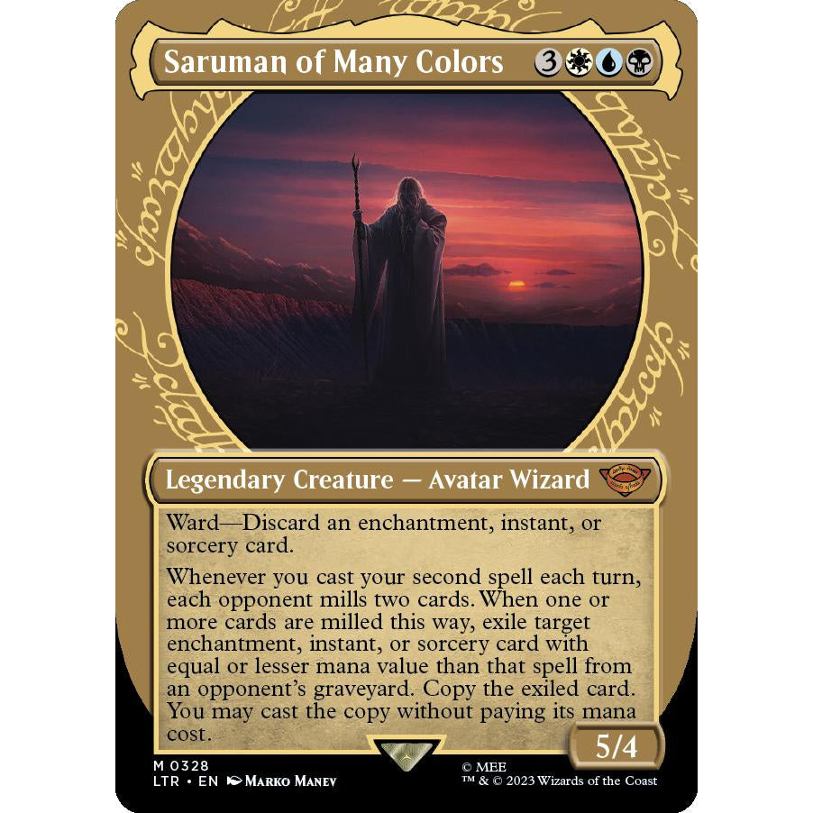 LTR_328 SARUMAN OF MANY COLORS (SHOWCASE) MTG: Magic the Gathering: Lord of the Rings Mythic