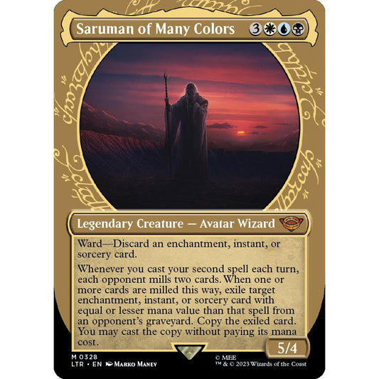 LTR_328 SARUMAN OF MANY COLORS (SHOWCASE) MTG: Magic the Gathering: Lord of the Rings Mythic