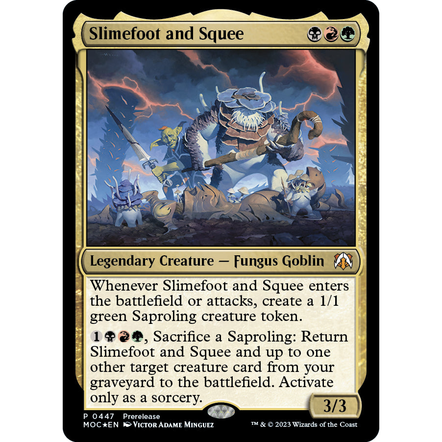 MOC_447 Slimefoot and Squee Prerelease Promo MTG Magic the Gathering: March of the Machines Commander Mythic