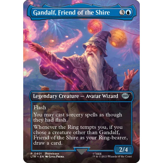 LTR_401 GANDALF, FRIEND OF THE SHIRE Prerelease EA MTG: Magic the Gathering: Lord of the Rings Uncommon