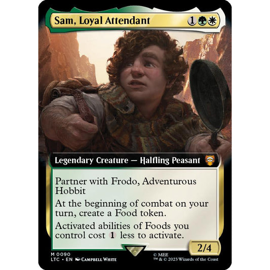 LTC_90 SAM, LOYAL ATTENDANT (EXTENDED ART) EA MTG: Magic the Gathering: Lord of the Rings Commander Mythic