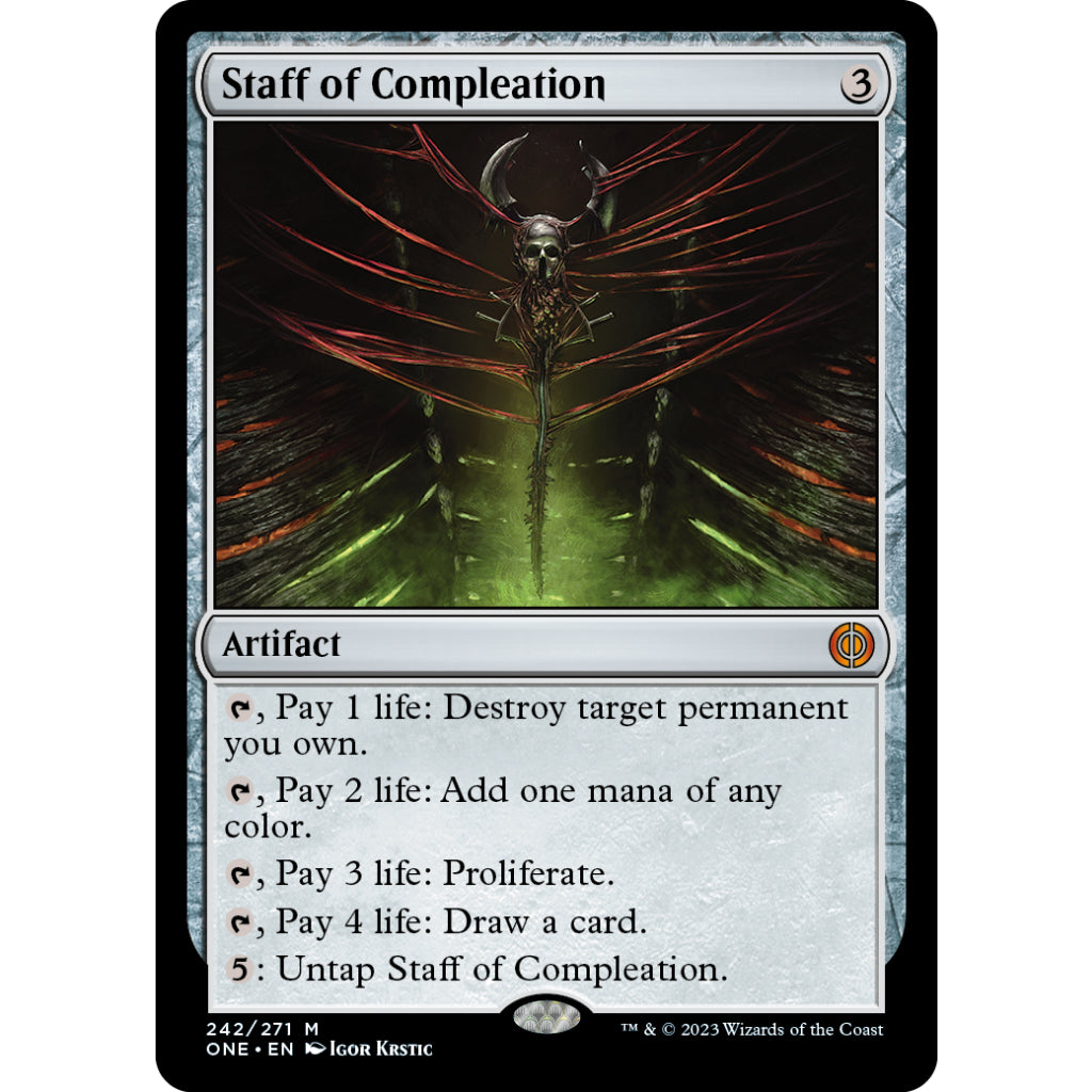 ONE_242 Staff of Compleation MTG Magic the Gathering: Phyrexia One #242 Mythic