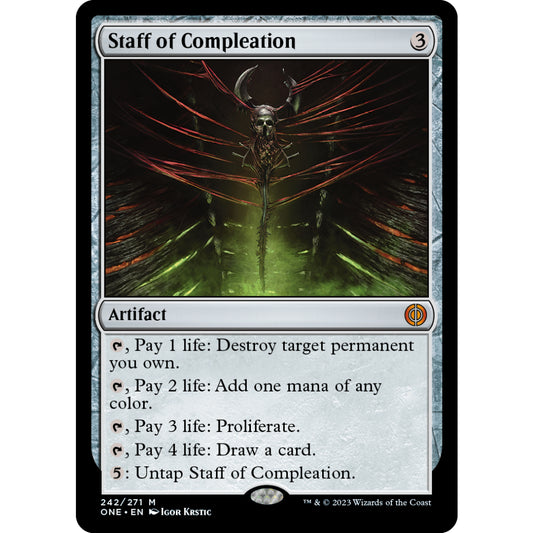 ONE_242 Staff of Compleation MTG Magic the Gathering: Phyrexia One #242 Mythic