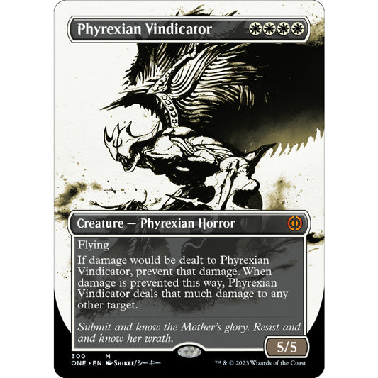 ONE_300 Phyrexian Vindicator MTG Magic the Gathering: Phyrexia One #300 Showcase Borderless Mythic