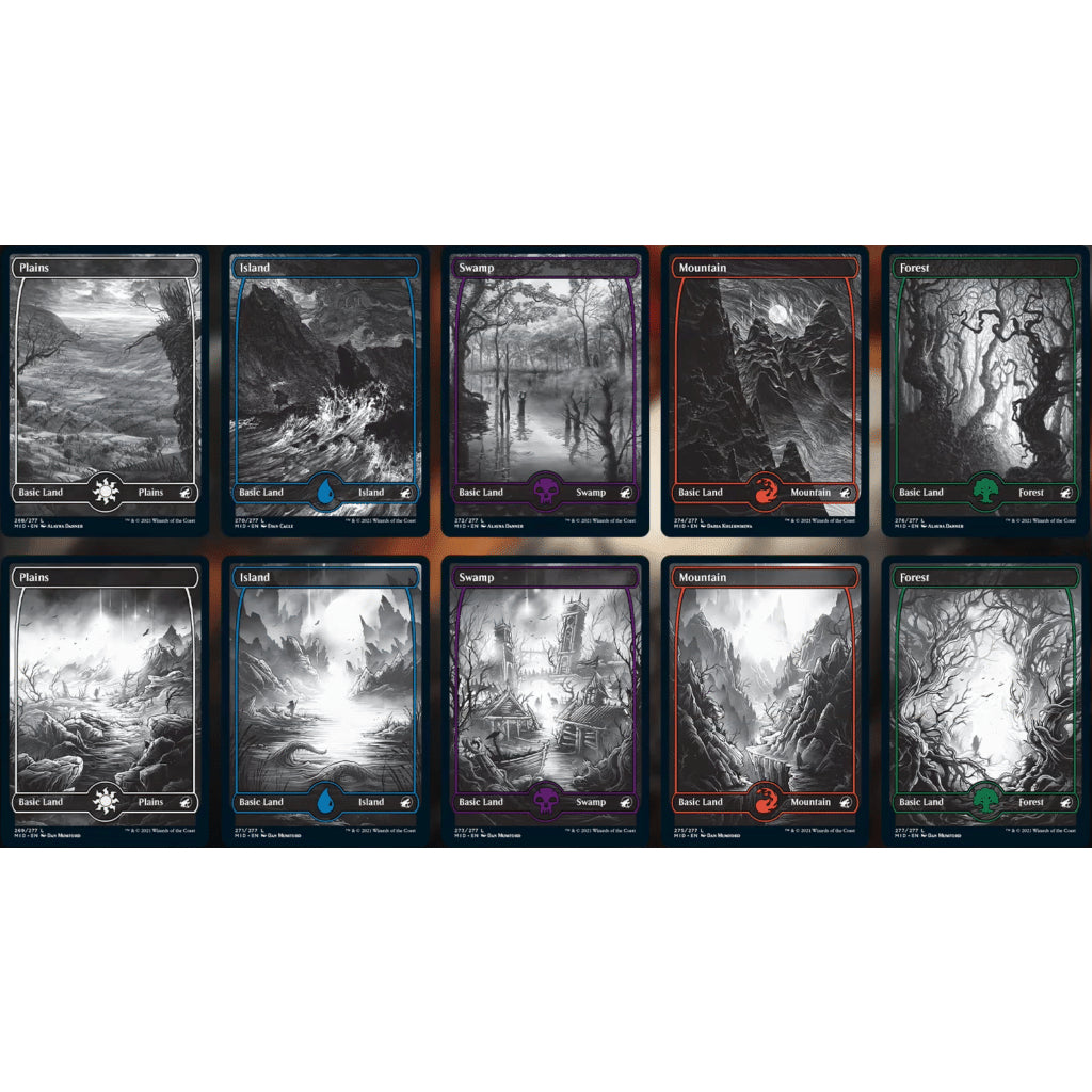 MID INNISTRAD: MIDNIGHT HUNT FULL ART ETERNAL NIGHT BASIC LANDS - Foil and Regular MTG Magic: the Gathering Basic Land