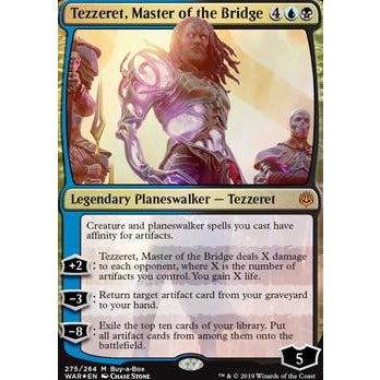 WAR_275 TEZZERET, MASTER OF THE BRIDGE BUY-A-BOX PROMO FOIL MTG Magic The Gathering: War of the Spark Mythic