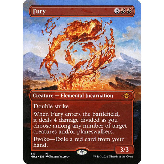 MH2_313 Fury Borderless BL Alternate Art MTG Magic: The Gathering: Modern Horizons 2 Mythical